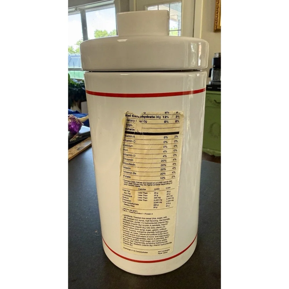 1999 Kellogg's Rice Krispies Treats CeramicCanister Treat Jar&Lid VTG